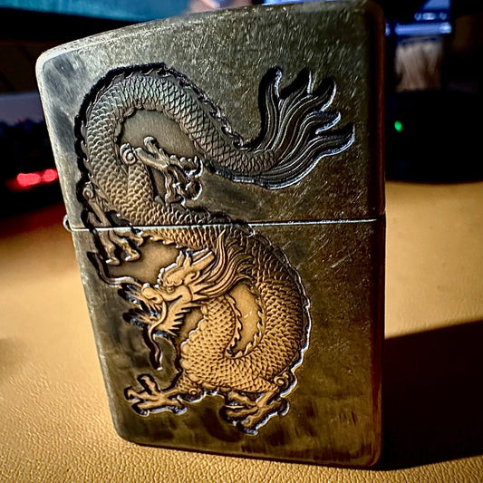 Japanese Dragon Zippo Lighter, Personalised Lighter for Her and Him, Personalized Zippo, Vintage Lighter, Flip Lighter, Manga Art