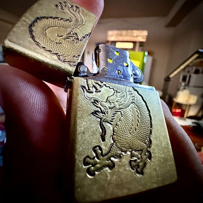 Japanese Dragon Zippo Lighter, Personalised Lighter for Her and Him, Personalized Zippo, Vintage Lighter, Flip Lighter, Manga Art