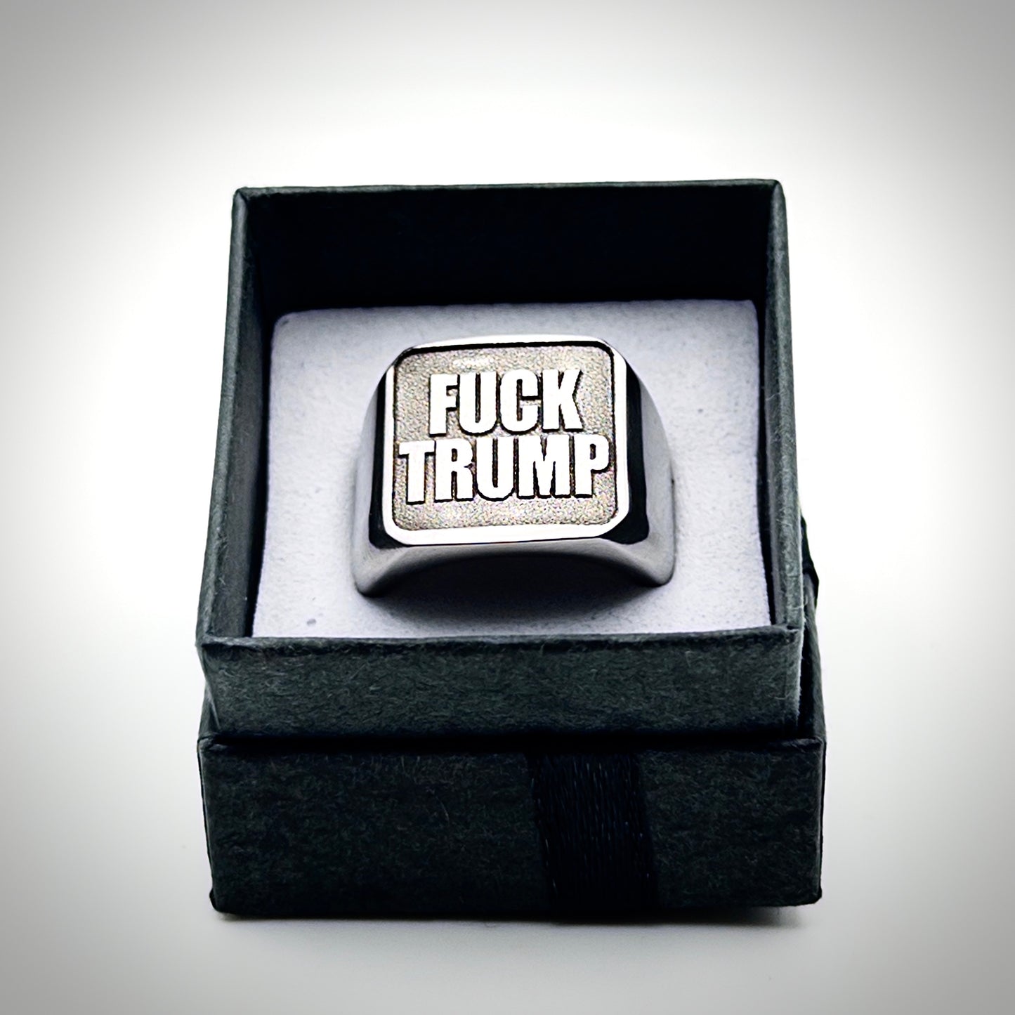FUCK TRUMP Stainless Steel Signet Ring
