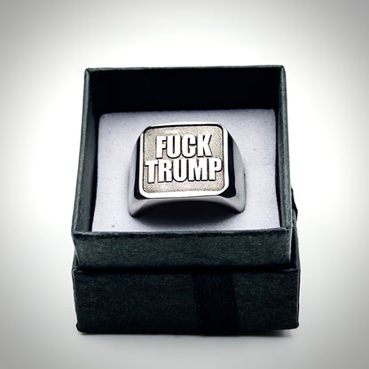 FUCK TRUMP Stainless Steel Signet Ring