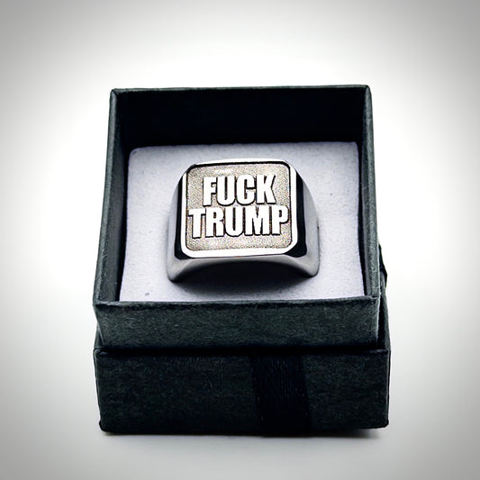 FUCK TRUMP Stainless Steel Signet Ring
