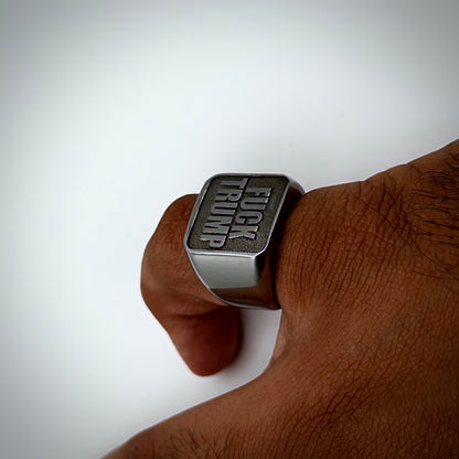 FUCK TRUMP Stainless Steel Signet Ring