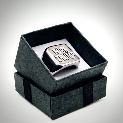 FUCK TRUMP Stainless Steel Signet Ring