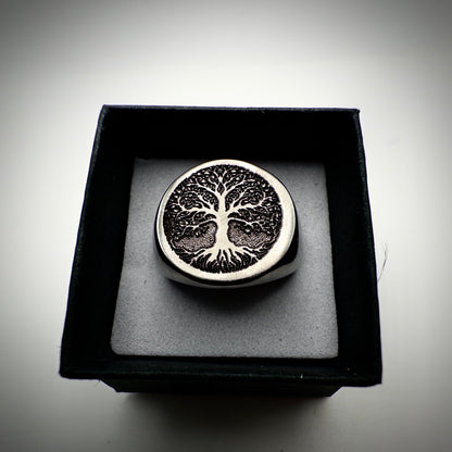Tree of Life Stainless Steel Signet Ring