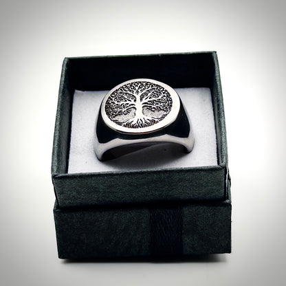 Tree of Life Stainless Steel Signet Ring