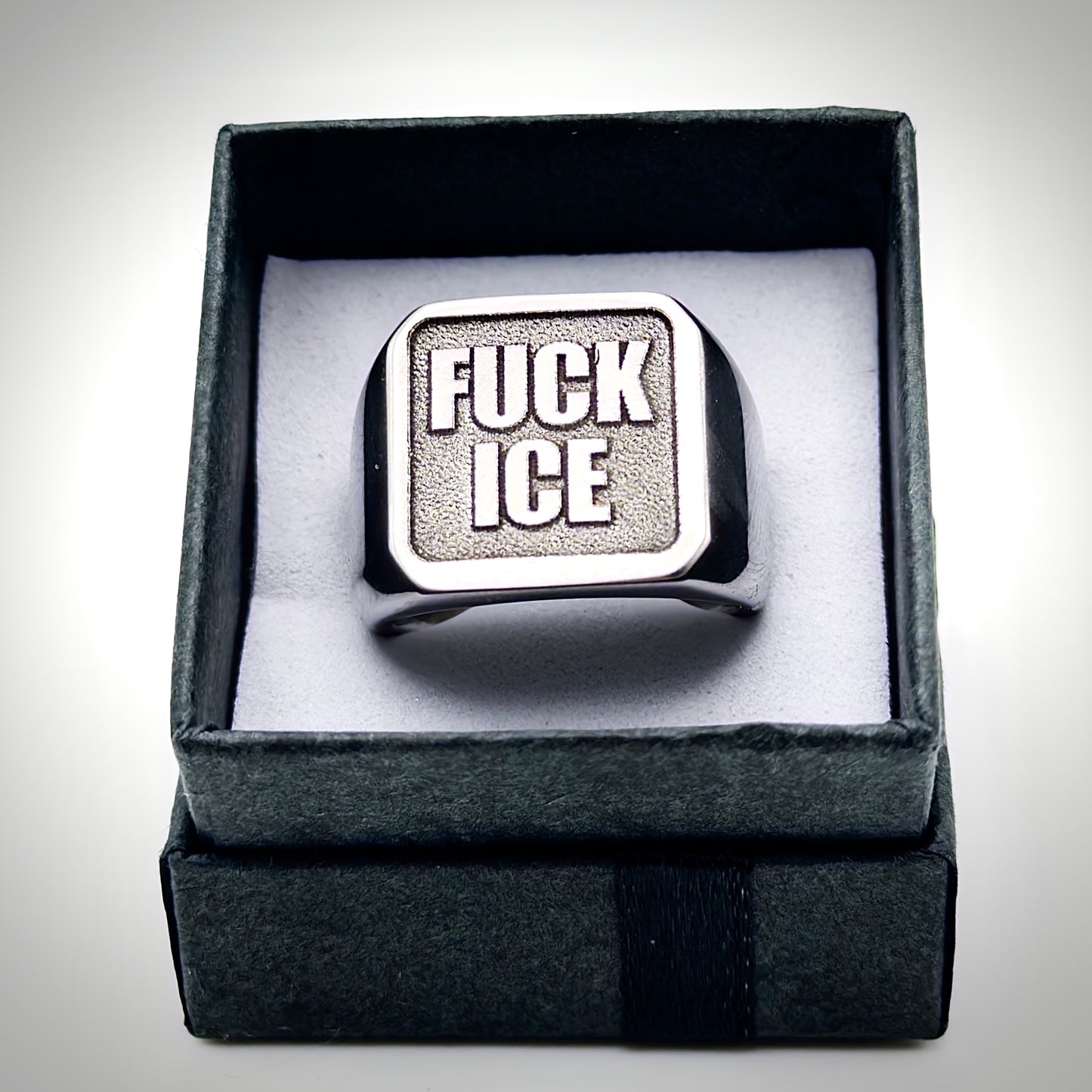 FUCK ICE Stainless Steel Signet Ring