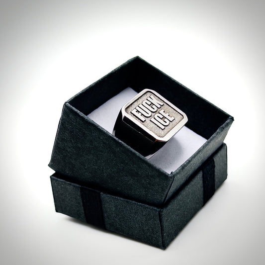 FUCK ICE Stainless Steel Signet Ring