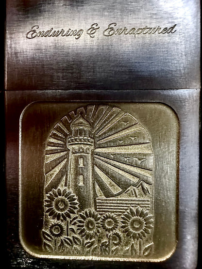 Lighthouse Sunflower Engraved Zippo Lighter