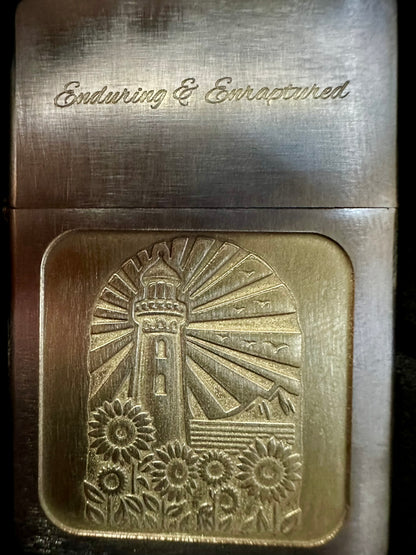 Lighthouse Sunflower Engraved Zippo Lighter