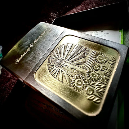 Lighthouse Sunflower Engraved Zippo Lighter